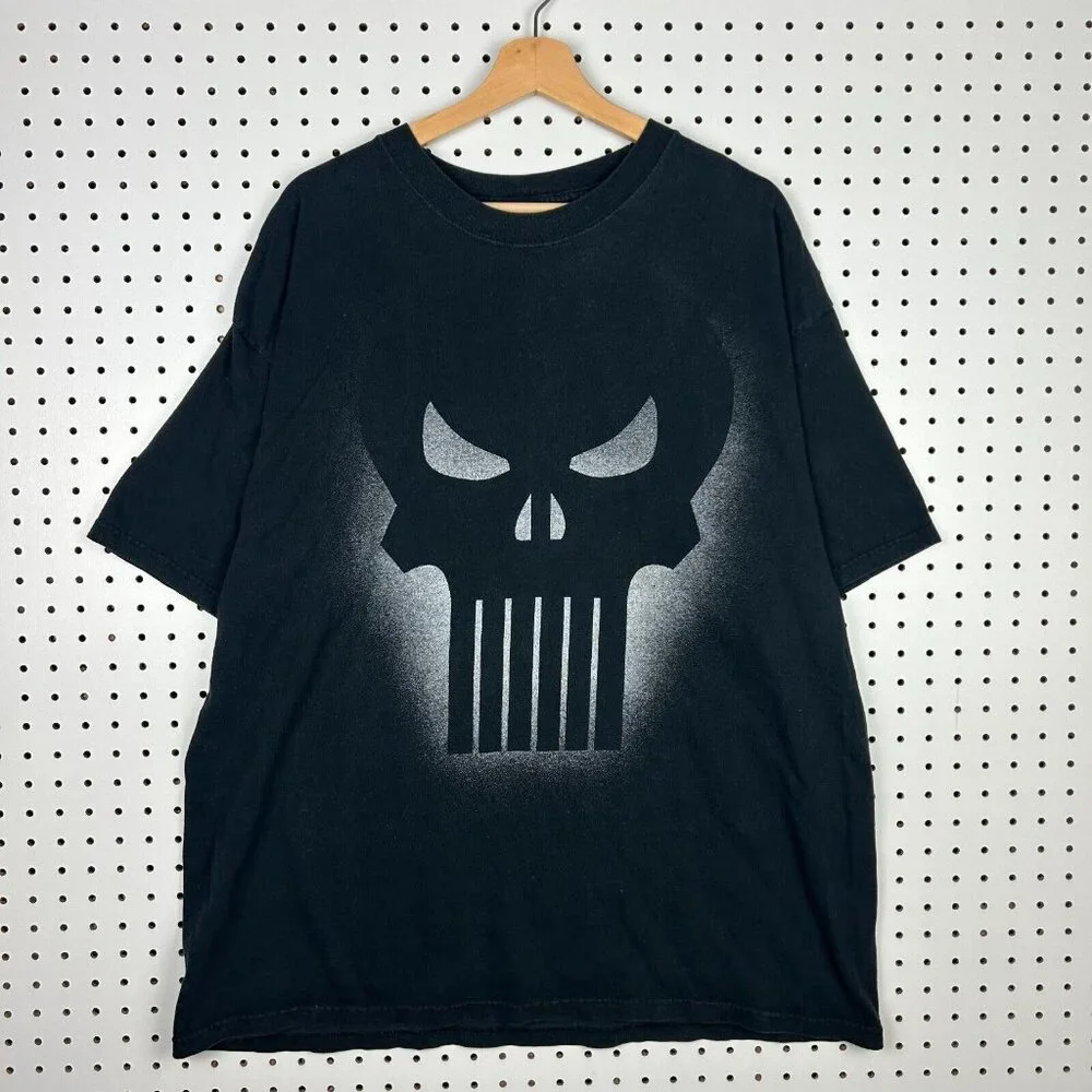 Vintage Punisher Mad Engine Marvel T Shirt Sz XL Black Gray Y2K Streetwear Goth - Picture 2 of 5